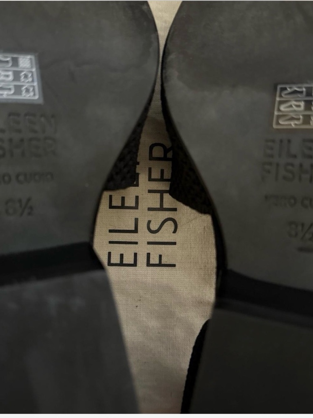 Eileen Fisher Black Pointed-Toe D'Orsay Flats